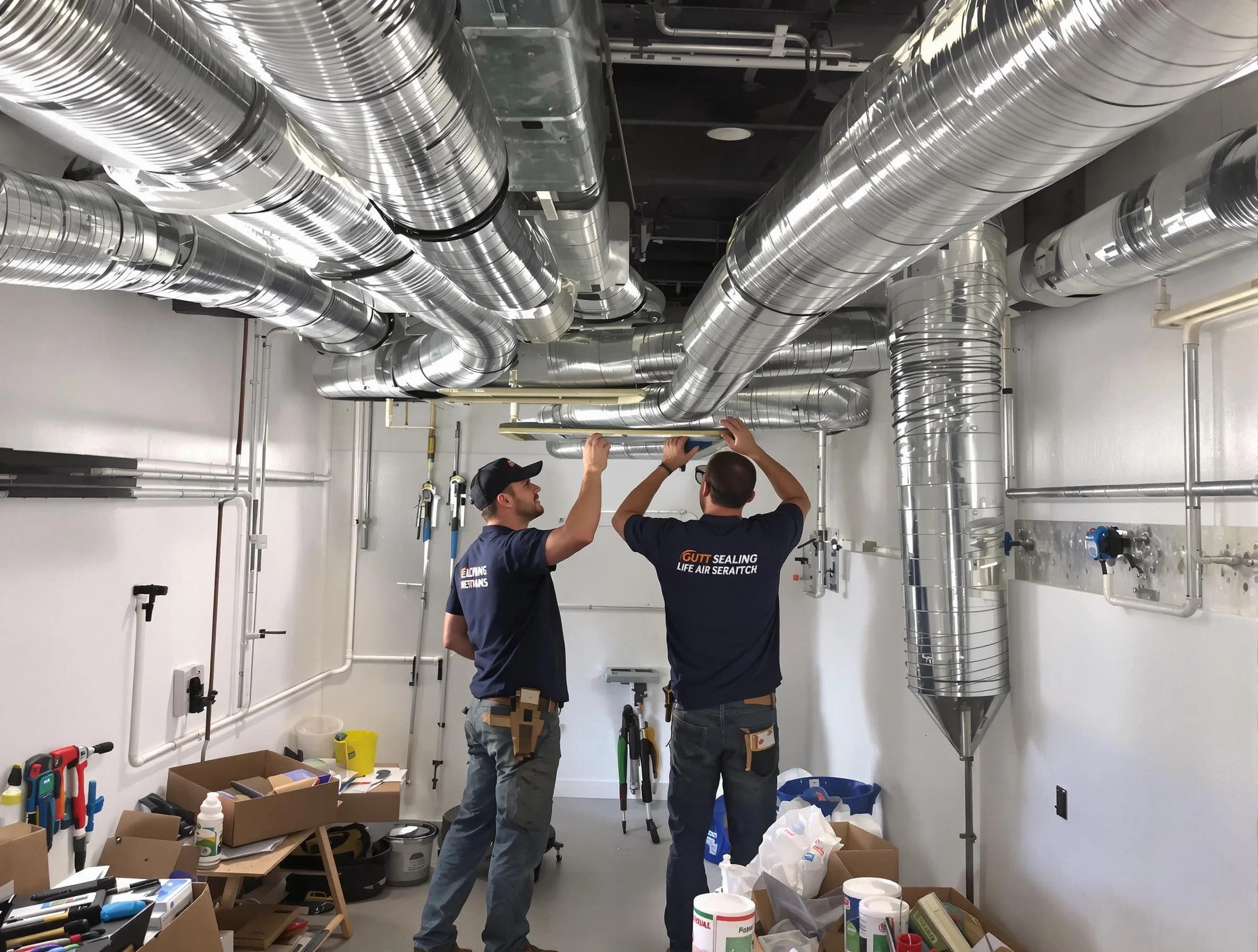Acworth Air Duct Cleaning technician applying professional duct sealing solutions in Acworth
