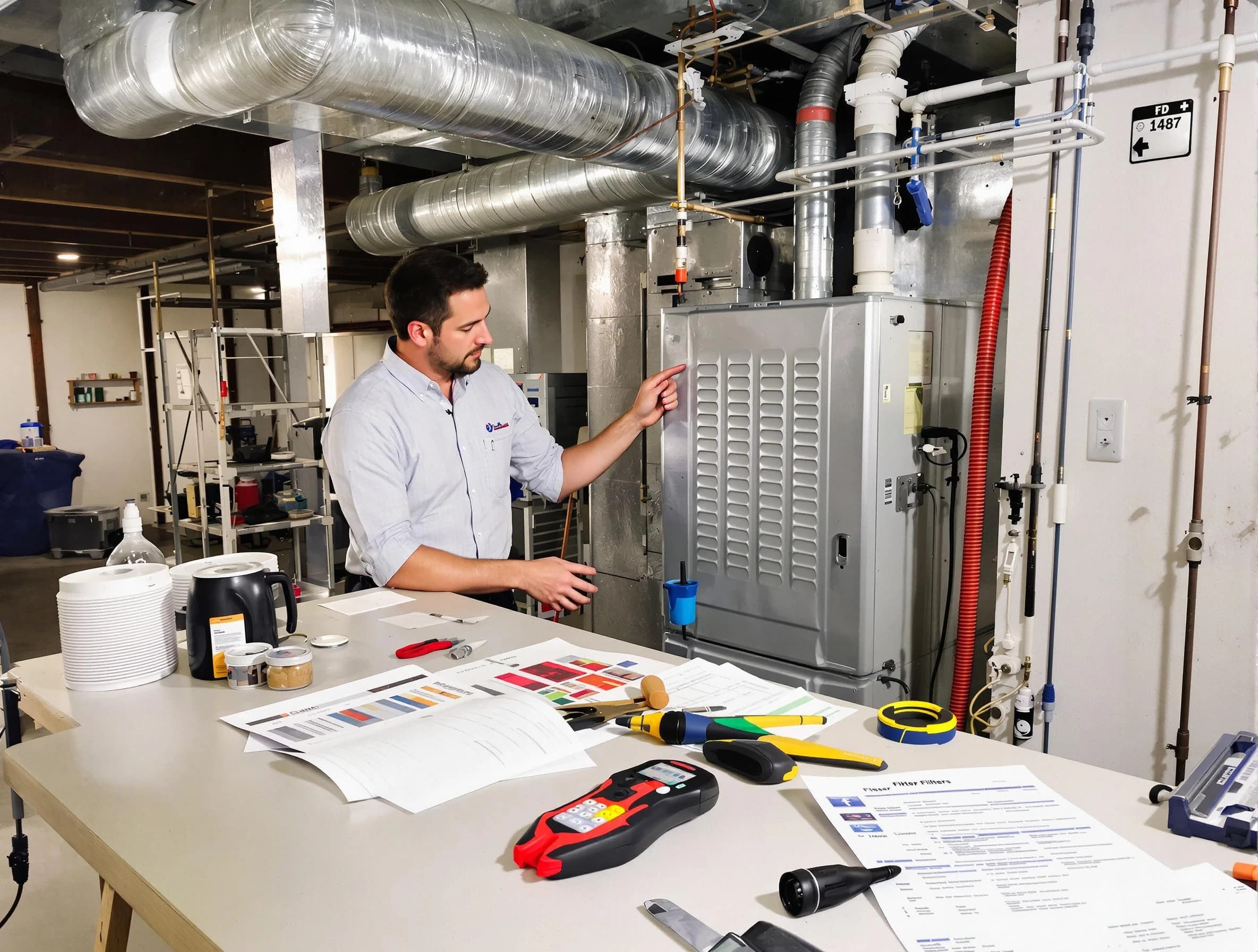 Acworth Air Duct Cleaning inspector conducting detailed filter system evaluation using professional diagnostic tools in Acworth