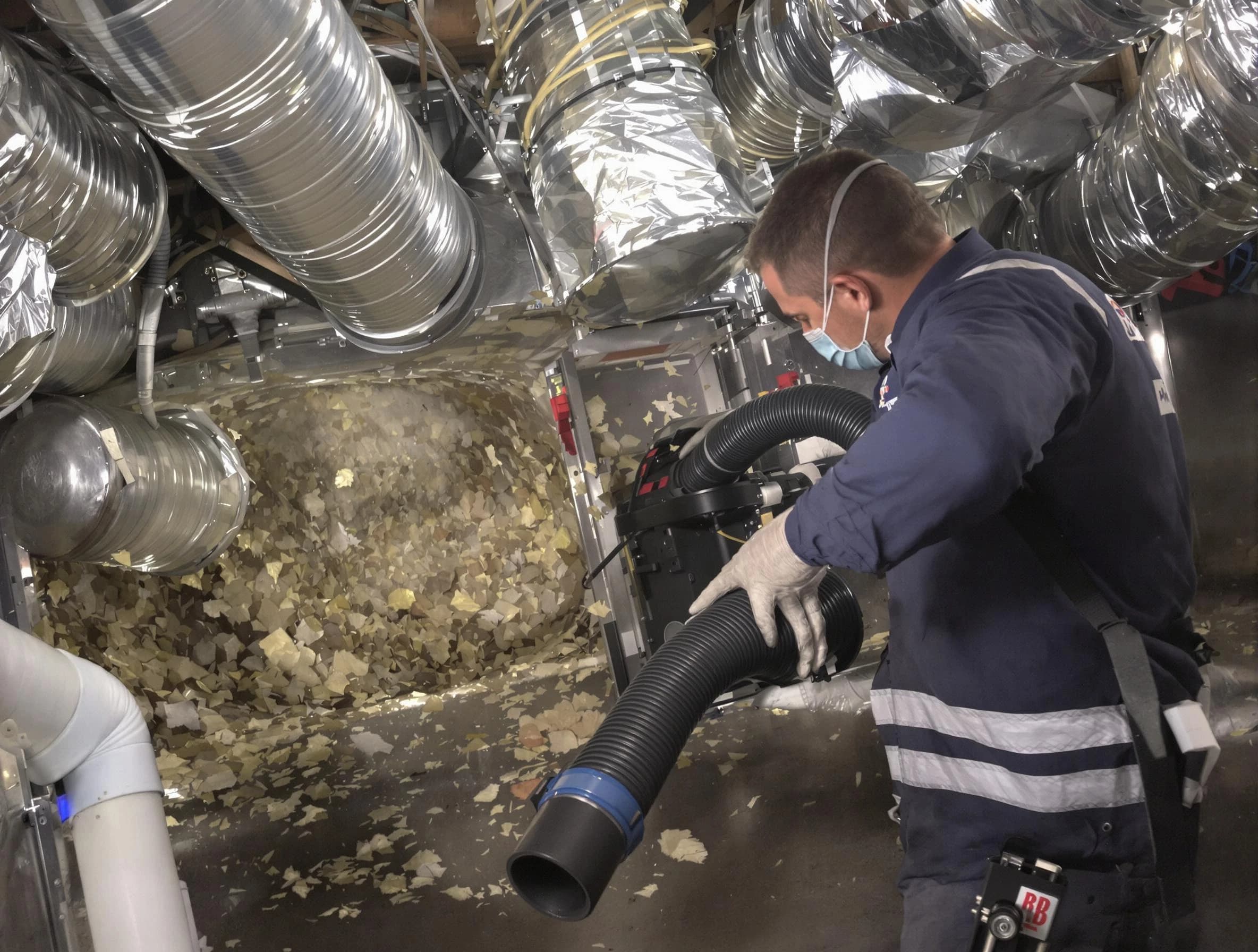 Acworth Air Duct Cleaning specialist operating negative pressure cleaning equipment for thorough duct maintenance in Acworth
