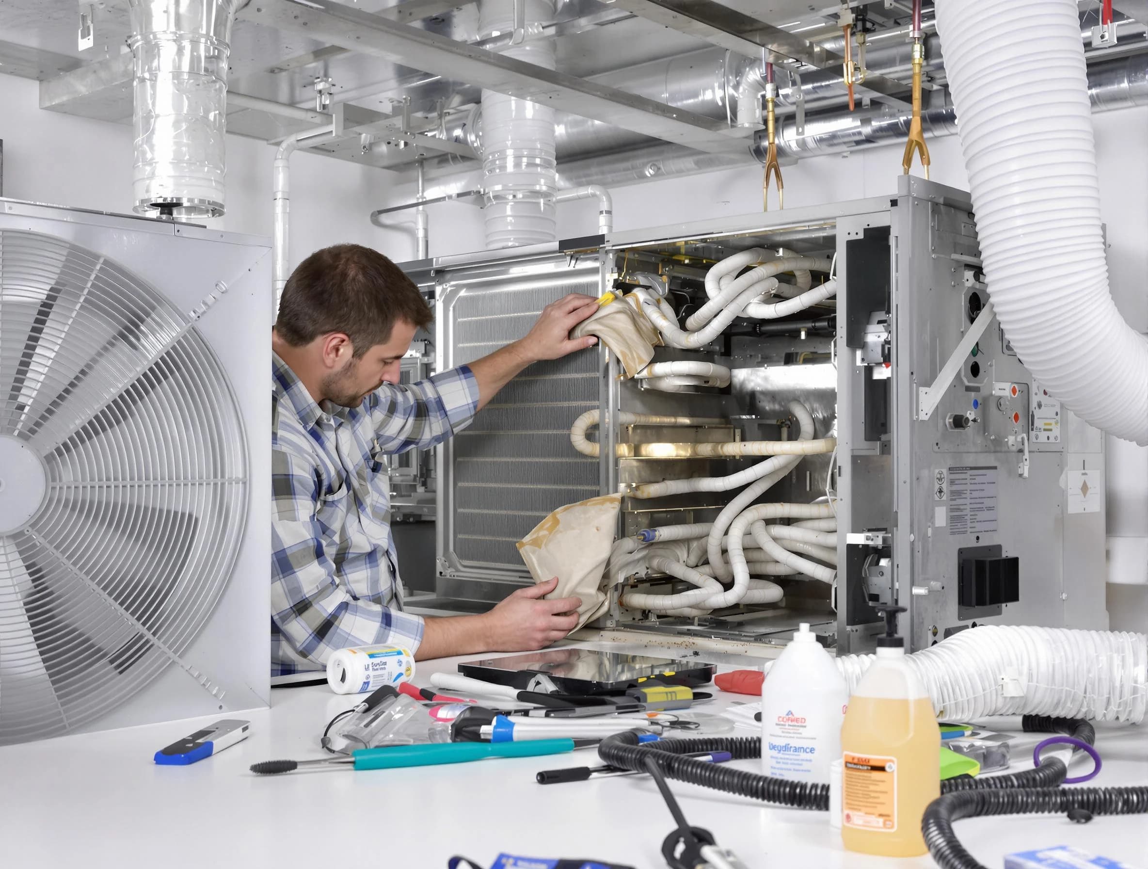 Acworth Air Duct Cleaning specialist performing precision AC coil cleaning in Acworth