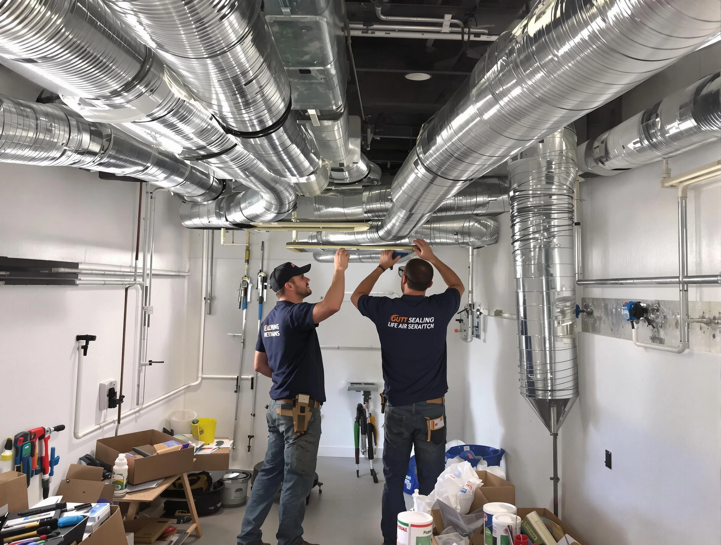 Acworth Air Duct Cleaning technician applying professional duct sealing solutions in Acworth