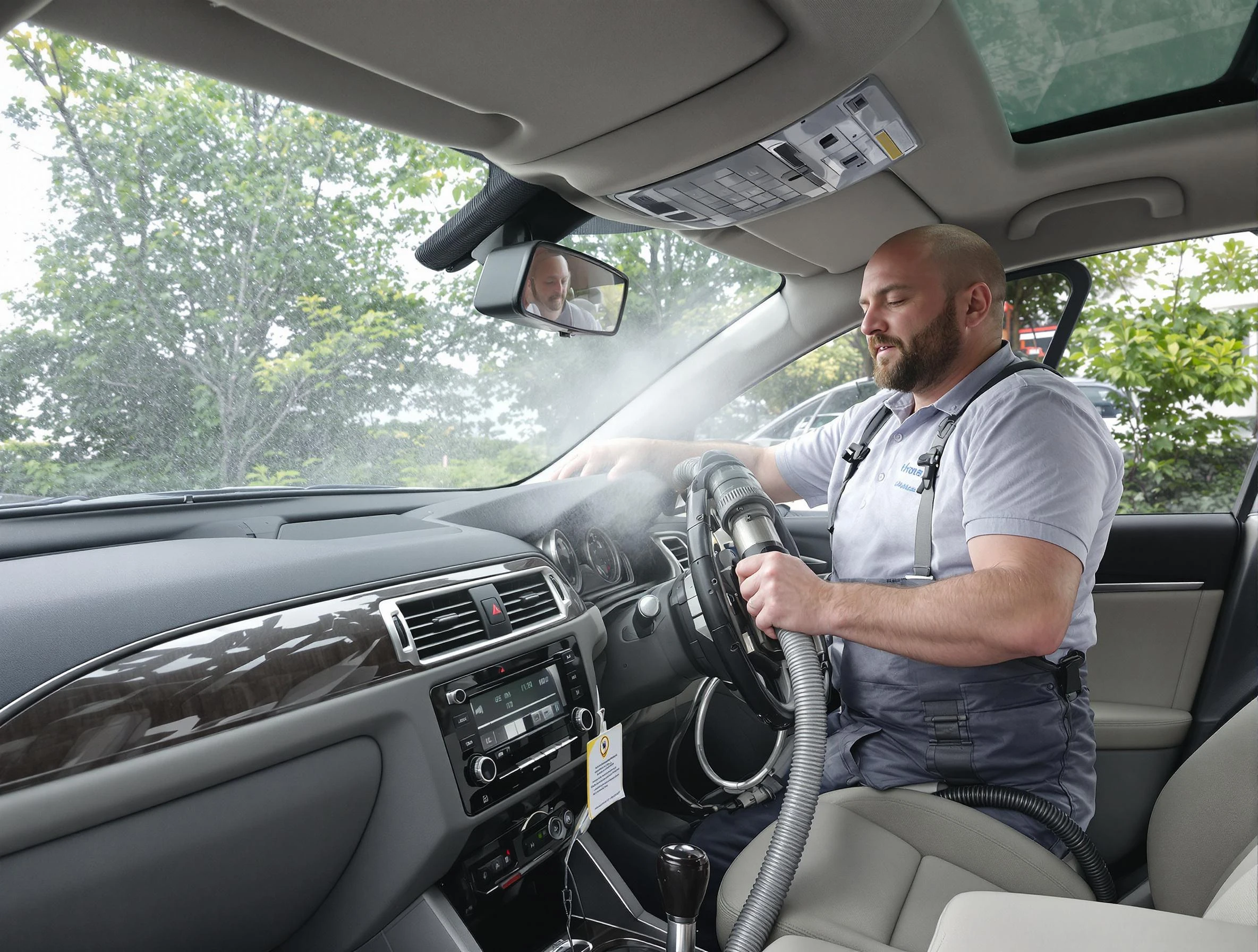 Acworth Air Duct Cleaning specialist performing professional car duct cleaning in Acworth